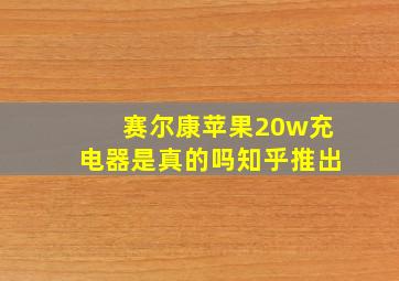 赛尔康苹果20w充电器是真的吗知乎推出