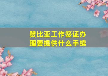 赞比亚工作签证办理要提供什么手续