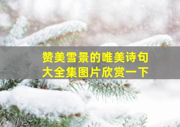 赞美雪景的唯美诗句大全集图片欣赏一下