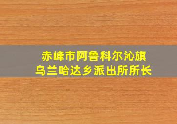 赤峰市阿鲁科尔沁旗乌兰哈达乡派出所所长