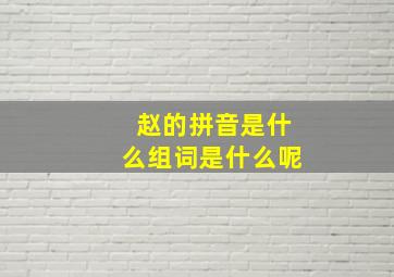 赵的拼音是什么组词是什么呢