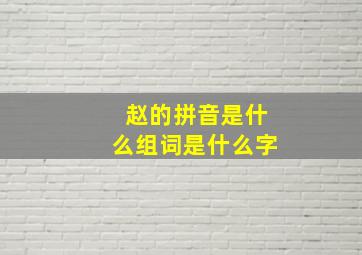 赵的拼音是什么组词是什么字