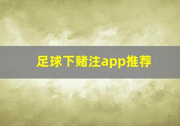 足球下赌注app推荐