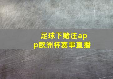 足球下赌注app欧洲杯赛事直播