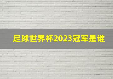 足球世界杯2023冠军是谁