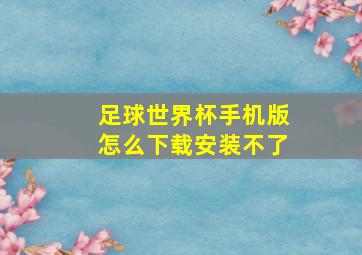 足球世界杯手机版怎么下载安装不了