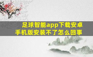 足球智能app下载安卓手机版安装不了怎么回事