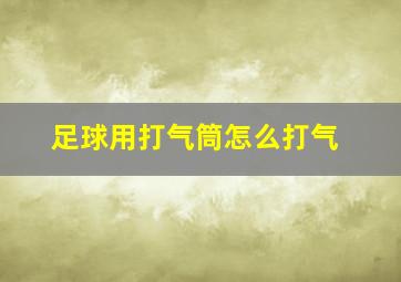 足球用打气筒怎么打气