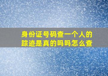 身份证号码查一个人的踪迹是真的吗吗怎么查