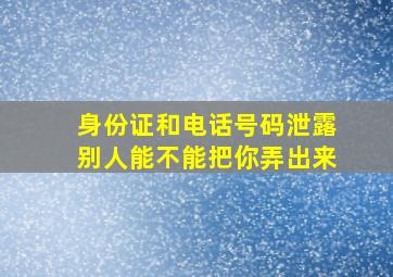 身份证和电话号码泄露别人能不能把你弄出来