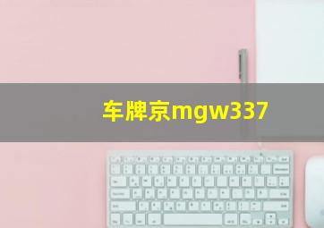 车牌京mgw337