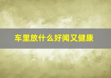 车里放什么好闻又健康