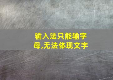 输入法只能输字母,无法体现文字