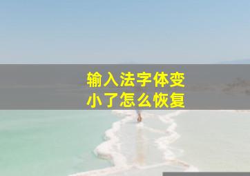 输入法字体变小了怎么恢复