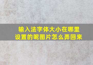 输入法字体大小在哪里设置的呢图片怎么弄回来