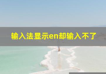 输入法显示en却输入不了