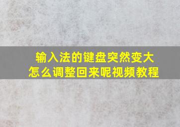 输入法的键盘突然变大怎么调整回来呢视频教程