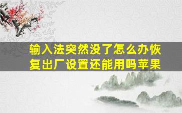 输入法突然没了怎么办恢复出厂设置还能用吗苹果