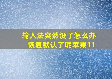 输入法突然没了怎么办恢复默认了呢苹果11