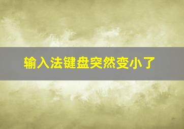 输入法键盘突然变小了