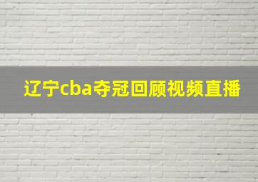 辽宁cba夺冠回顾视频直播