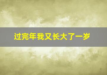 过完年我又长大了一岁