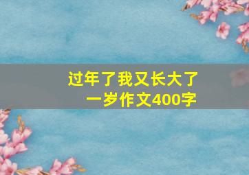 过年了我又长大了一岁作文400字