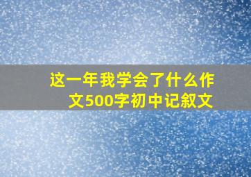 这一年我学会了什么作文500字初中记叙文