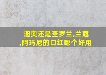 迪奥还是圣罗兰,兰蔻,阿玛尼的口红哪个好用