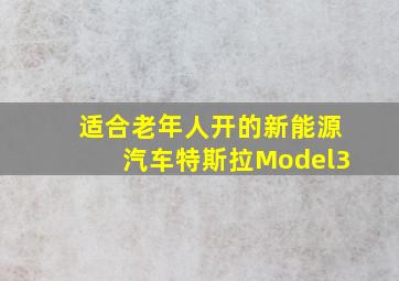 适合老年人开的新能源汽车特斯拉Model3