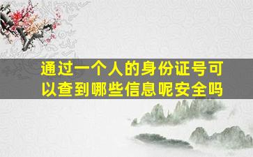 通过一个人的身份证号可以查到哪些信息呢安全吗