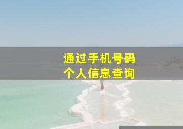 通过手机号码个人信息查询