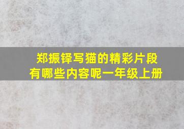 郑振铎写猫的精彩片段有哪些内容呢一年级上册