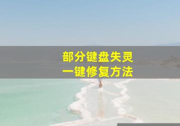 部分键盘失灵一键修复方法