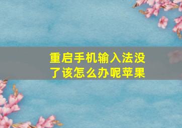 重启手机输入法没了该怎么办呢苹果