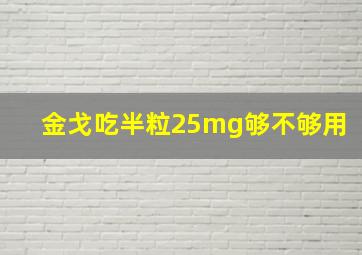 金戈吃半粒25mg够不够用