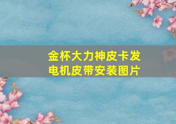 金杯大力神皮卡发电机皮带安装图片