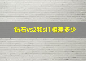 钻石vs2和si1相差多少