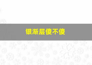 银渐层傻不傻