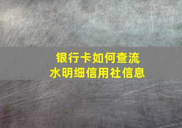 银行卡如何查流水明细信用社信息