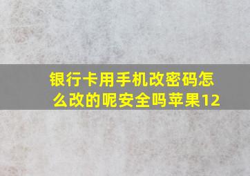 银行卡用手机改密码怎么改的呢安全吗苹果12