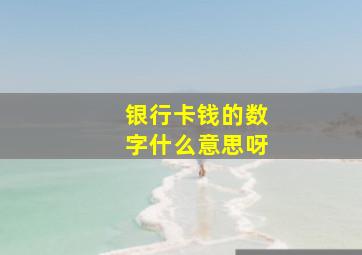 银行卡钱的数字什么意思呀