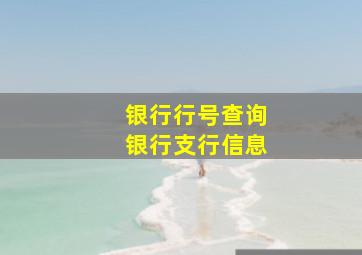 银行行号查询银行支行信息