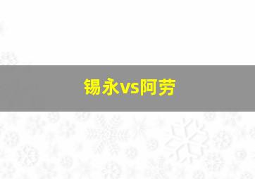 锡永vs阿劳