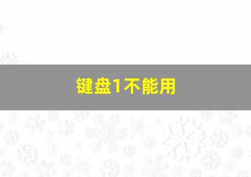 键盘1不能用