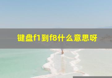 键盘f1到f8什么意思呀