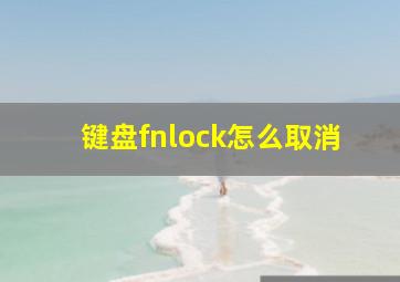 键盘fnlock怎么取消