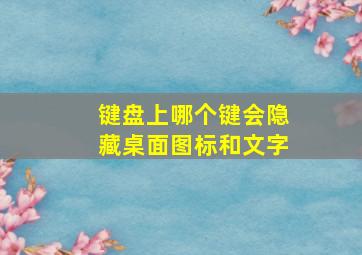 键盘上哪个键会隐藏桌面图标和文字