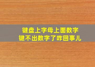 键盘上字母上面数字键不出数字了咋回事儿