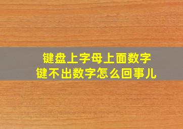 键盘上字母上面数字键不出数字怎么回事儿